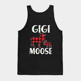 Red Plaid Gigi Moose Matching Family Pajama Christmas Gift Tank Top